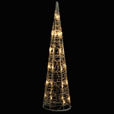 vidaXL LED-Kegel Acryl Weihnachtsdeko Pyramide Warmweiß 60 cm