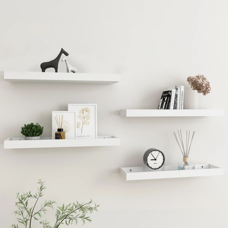 vidaXL Loggia Wandregale 4 Stk. Weiß 60x15x4 cm MDF vidaXL Loggia Wandregale 4 Stk. Weiß 60x15x4 cm MDF