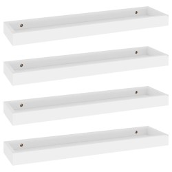 vidaXL Loggia Wandregale 4 Stk. Weiß 60x15x4 cm MDF