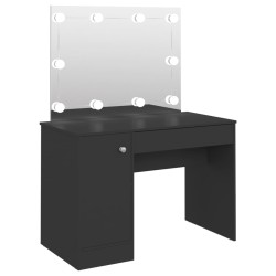 vidaXL Schminktisch mit LED-Beleuchtung 110x55x145 cm MDF Schwarz