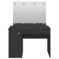 vidaXL Schminktisch mit LED-Beleuchtung 110x55x145 cm MDF Schwarz vidaXL Schminktisch mit LED-Beleuchtung 110x55x145 cm MDF Schwarz
