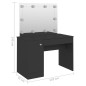 vidaXL Schminktisch mit LED-Beleuchtung 110x55x145 cm MDF Schwarz vidaXL Schminktisch mit LED-Beleuchtung 110x55x145 cm MDF Schwarz