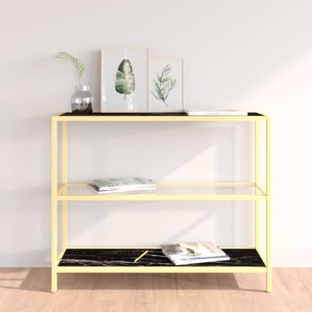 vidaXL Regal Marmor und Transparent 100x36x90 cm Gehärtetes Glas