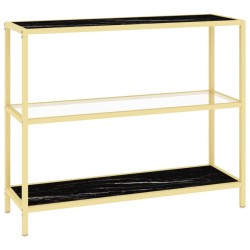 vidaXL Regal Marmor und Transparent 100x36x90 cm Gehärtetes Glas