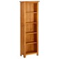 vidaXL Bücherregal 5 Fächer 45x22x140 cm Massivholz Eiche vidaXL Bücherregal 5 Fächer 45x22x140 cm Massivholz Eiche