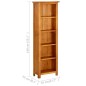 vidaXL Bücherregal 5 Fächer 45x22x140 cm Massivholz Eiche vidaXL Bücherregal 5 Fächer 45x22x140 cm Massivholz Eiche