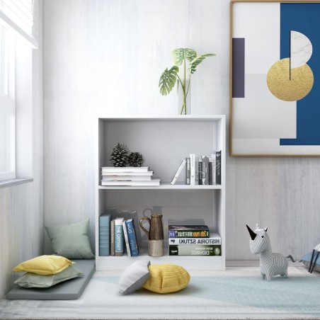 vidaXL Bücherregal Hochglanz-Weiß 60x24x74,5 cm Holzwerkstoff
