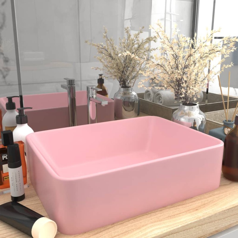 vidaXL Luxus-Waschbecken Matt Rosa 41x30x12 cm Keramik vidaXL Luxus-Waschbecken Matt Rosa 41x30x12 cm Keramik