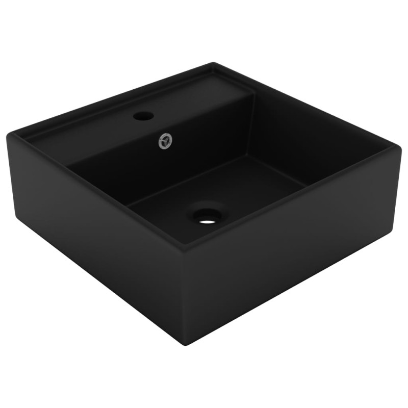 vidaXL Luxus-Waschbecken Überlauf Quadratisch Matt Schwarz 41x41 cm vidaXL Luxus-Waschbecken Überlauf Quadratisch Matt Schwarz 41x41 cm