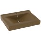 vidaXL Luxus-Waschbecken mit Hahnloch Matt-Creme 60x46 cm Keramik vidaXL Luxus-Waschbecken mit Hahnloch Matt-Creme 60x46 cm Keramik
