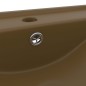 vidaXL Luxus-Waschbecken mit Hahnloch Matt-Creme 60x46 cm Keramik vidaXL Luxus-Waschbecken mit Hahnloch Matt-Creme 60x46 cm Keramik