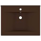 vidaXL Luxus-Waschbecken mit Hahnloch Matt-Dunkelbraun 60x46cm Keramik vidaXL Luxus-Waschbecken mit Hahnloch Matt-Dunkelbraun 60x46cm Keramik