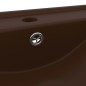 vidaXL Luxus-Waschbecken mit Hahnloch Matt-Dunkelbraun 60x46cm Keramik vidaXL Luxus-Waschbecken mit Hahnloch Matt-Dunkelbraun 60x46cm Keramik