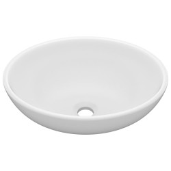 vidaXL Luxuriöses Ovales Waschbecken Matt Weiß 40x33 cm Keramik