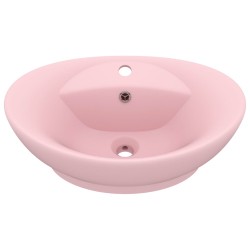 vidaXL Luxus-Waschbecken Überlauf Oval Matt-Rosa 58,5x39 cm Keramik   