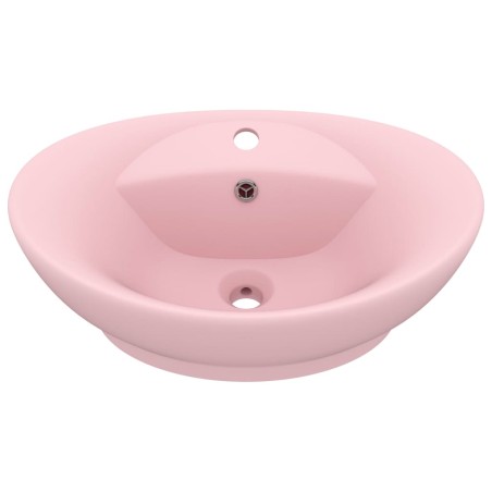 vidaXL Luxus-Waschbecken Überlauf Oval Matt-Rosa 58,5x39 cm Keramik   