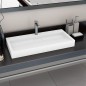 vidaXL Waschbecken 100 x 46 x 11 cm Mineralguss/Marmorguss Weiß vidaXL Waschbecken 100 x 46 x 11 cm Mineralguss/Marmorguss Weiß