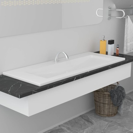 vidaXL Einbauwaschbecken 101x39,5x18,5 cm Keramik Weiß 