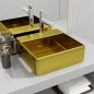 vidaXL Waschbecken mit Überlauf 41 x 41 x 15 cm Keramik Golden vidaXL Waschbecken mit Überlauf 41 x 41 x 15 cm Keramik Golden