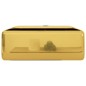 vidaXL Waschbecken mit Überlauf 41 x 41 x 15 cm Keramik Golden vidaXL Waschbecken mit Überlauf 41 x 41 x 15 cm Keramik Golden