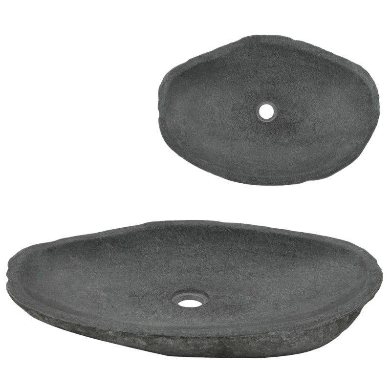 vidaXL Waschbecken Flussstein Oval 60-70 cm vidaXL Waschbecken Flussstein Oval 60-70 cm