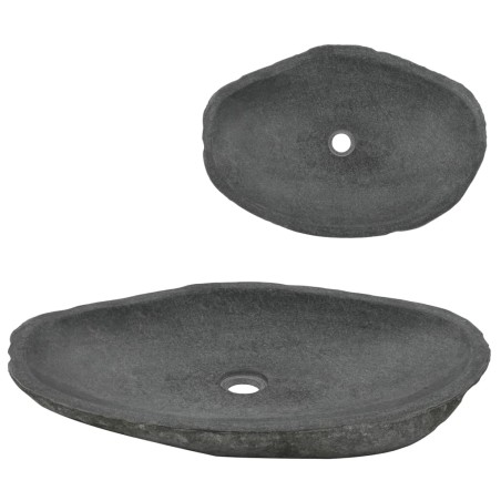vidaXL Waschbecken Flussstein Oval 60-70 cm