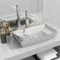 vidaXL Waschbecken 71 x 38 x 13,5 cm Keramik Silbern vidaXL Waschbecken 71 x 38 x 13,5 cm Keramik Silbern