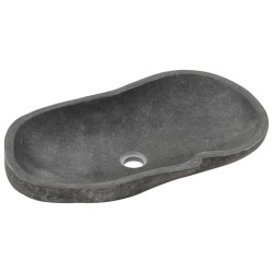 vidaXL Waschbecken Flussstein Oval 60-70 cm