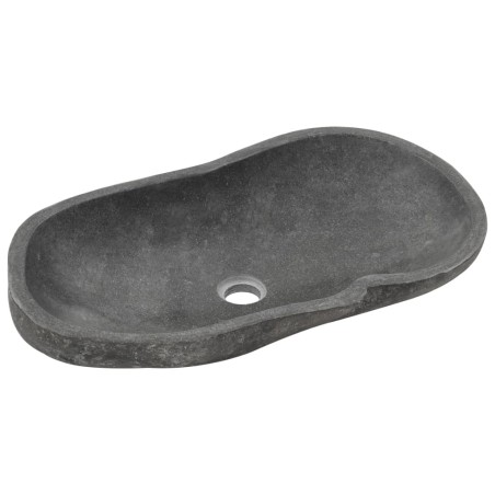vidaXL Waschbecken Flussstein Oval 60-70 cm