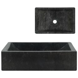vidaXL Waschbecken 45x30x12 cm Marmor Hochglanz-Schwarz