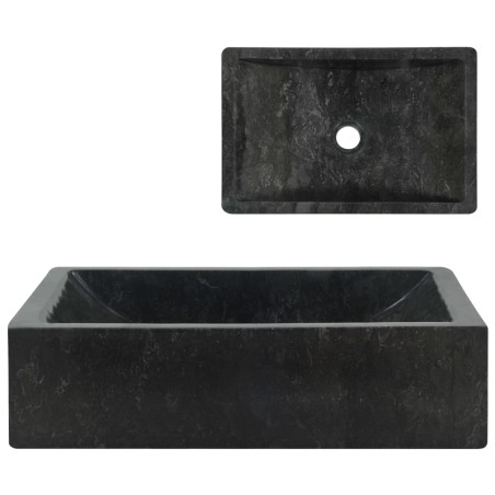 vidaXL Waschbecken 45x30x12 cm Marmor Hochglanz-Schwarz