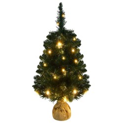 vidaXL Künstlicher Weihnachtsbaum mit Ständer und LEDs Grün 90 cm PVC