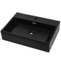 vidaXL Waschbecken mit Hahnloch Keramik Schwarz 60,5 x 42,5 x 14,5 cm vidaXL Waschbecken mit Hahnloch Keramik Schwarz 60,5 x 42,5 x 14,5 cm
