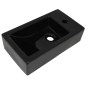 vidaXL Waschbecken Rechteckig + Hahnloch Keramik Schwarz 46x25,5x12 cm vidaXL Waschbecken Rechteckig + Hahnloch Keramik Schwarz 46x25,5x12 cm