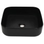 vidaXL Waschbecken Keramik Quadratisch Schwarz 38 x 38 x 13,5 cm vidaXL Waschbecken Keramik Quadratisch Schwarz 38 x 38 x 13,5 cm
