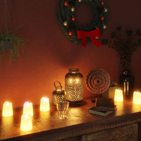 vidaXL LED-Teelichter 12 Stk. Flammenlos Elektrisch Warmweiß