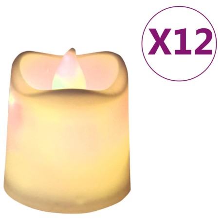 vidaXL LED-Teelichter 12 Stk. Flammenlos Elektrisch Warmweiß