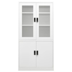 vidaXL Büroschrank Weiß 90x40x180 cm Stahl 
