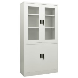 vidaXL Büroschrank Hellgrau 90x40x180 cm Stahl 