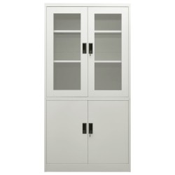 vidaXL Büroschrank Hellgrau 90x40x180 cm Stahl 