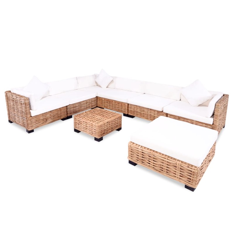 vidaXL Sofagarnitur 27-tlg. Natürliches Rattan vidaXL Sofagarnitur 27-tlg. Natürliches Rattan