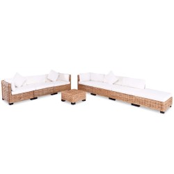 vidaXL Sofagarnitur 27-tlg. Natürliches Rattan