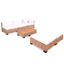 vidaXL Sofagarnitur 18-tlg. Natürliches Rattan