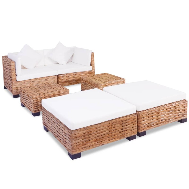 vidaXL Sofagarnitur 16-tlg. Natürliches Rattan vidaXL Sofagarnitur 16-tlg. Natürliches Rattan