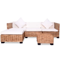 vidaXL Sofagarnitur 14-tlg. Natürliches Rattan
