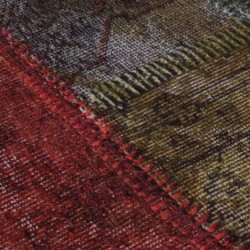 vidaXL Teppich Waschbar Patchwork Mehrfarbig φ120 cm Rutschfest