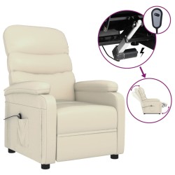vidaXL Relaxsessel Elektrisch Creme Kunstleder