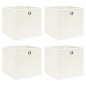 vidaXL Aufbewahrungsboxen 4 Stk. Weiß 32x32x32 cm Stoff vidaXL Aufbewahrungsboxen 4 Stk. Weiß 32x32x32 cm Stoff