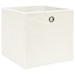 vidaXL Aufbewahrungsboxen 4 Stk. Weiß 32x32x32 cm Stoff