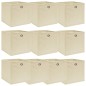 vidaXL Aufbewahrungsboxen 10 Stk. Creme 32x32x32 cm Stoff vidaXL Aufbewahrungsboxen 10 Stk. Creme 32x32x32 cm Stoff